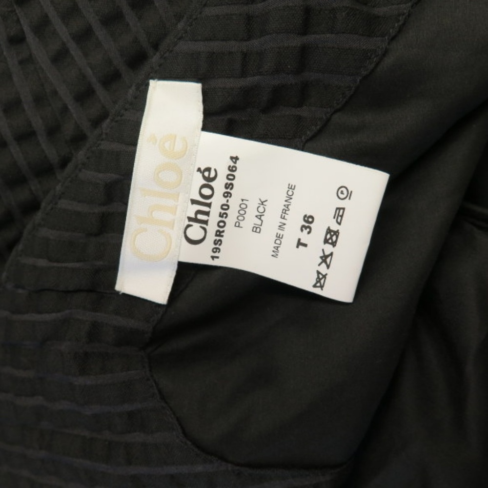 Chloe Dress Black Striped Cotton-Blend - Picture 5 of 6